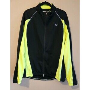 Nishiki Jacket Mens XL Yellow /Black Cycling Full Zip,pockets, biking